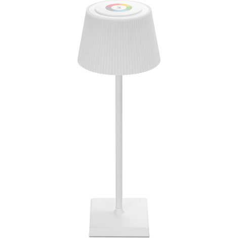 LAMPADA DA TAVOLO LED RICARICABILE TOUCH DIMMER 4W RISTORANTE RGB-Bianco (1/5)