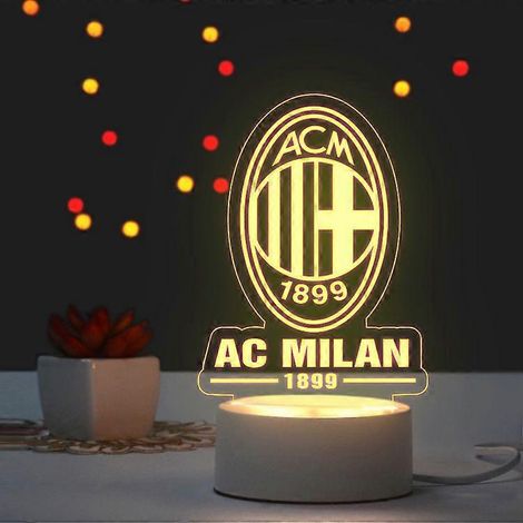 Luz nocturna del club AC Milan, decoración creativa para ventiladores, regalo de cumpleaños periférico