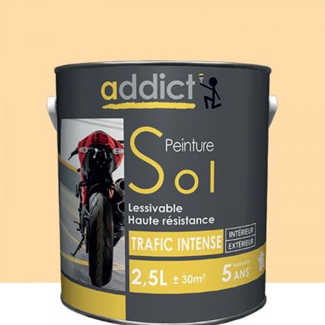 Peinture sol ton pierre 2.5L – Résistance extrême pour sols intérieurs et extérieurs – Finition mate – Durabilité pour trafic intense – Addict