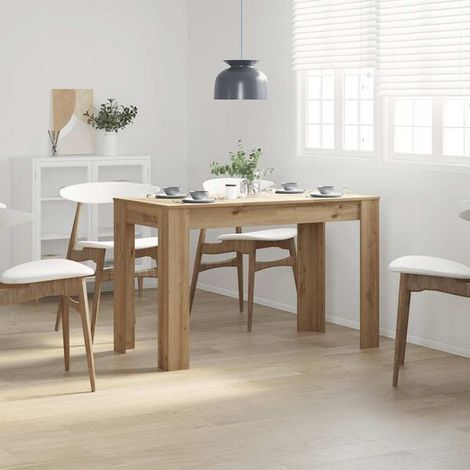 Table à Manger 120x60x76 cm en Bois d'Ingénierie avec Finition Chêne (1/5)