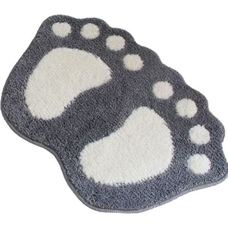 Tapis de Salle de Bain - Gris - Anti-dérapant - Microfibre - 40x60 cm (1/2)
