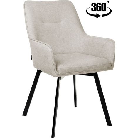 Chaise pivotante SWEN recouverte de tissu beige (1/5)