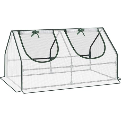 Mini serra da esterno per balcone in PE e acciaio 120 x 60 x 60 cm bianca MODENUIT (1/3)