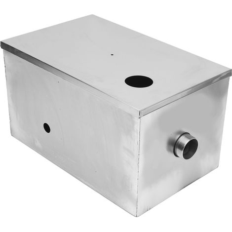 Séparateur de graisses 400x250x230mm Inox Intercepteur commercial pour eaux usées, séparateur d'huile et eau résidentiel, kit de filtration robuste (1/5)