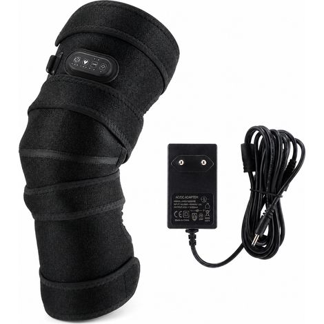 Genouillère de Massage Chauffante 12 V à 4 Moteurs, Version Longue, Noire, Unité, Prise UE