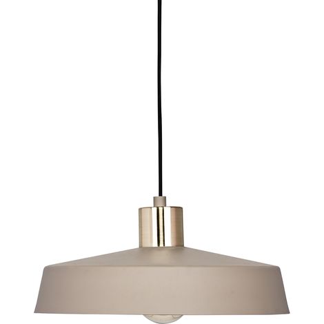 EGLO Hängelampe Valdiola, Pendelleuchte Esstisch 1-flammig, Esszimmerlampe aus Metall in Sandfarben und Messing-Gebürstet, Hängeleuchte mit E27 Fassung (1/5)
