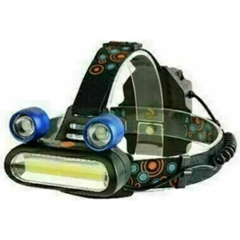 JOORRTLampe frontale, puissante lampe frontale éclairée par LED, lampe frontale rechargeable USB étanche réglable à 180° pour le camping, la pêche, la grotte, le jogging et la randonnée Bleu. (1/2)