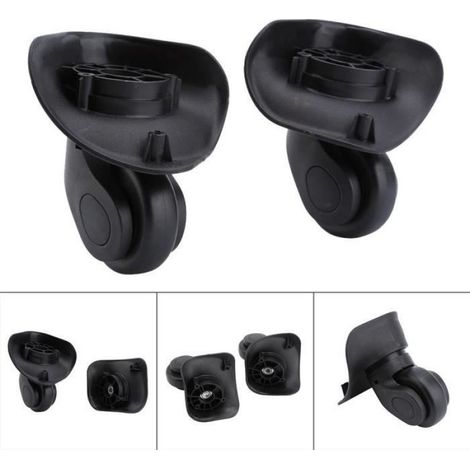 Accessoires de réparation de bagages - Roulettes - 2 pcs - Universelles - PVC noir - 10.8x10.3cm (1/4)