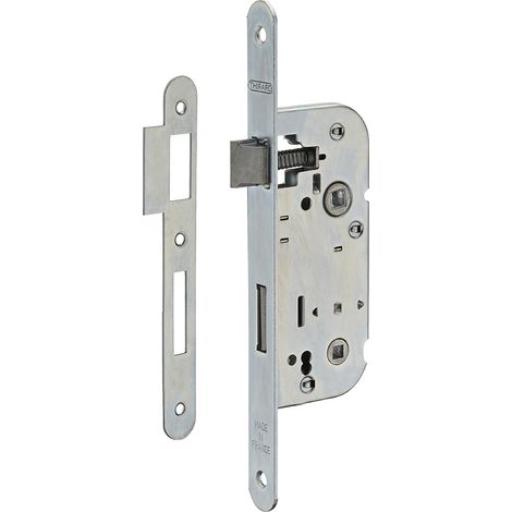 Thirard – Serrure encastrable à condamnation pour salle de bain – Axe 40mm – Gâche plate en acier – Installation réversible droite/gauche