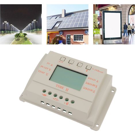 Contrôleur solaire MPPT de charge et de décharge avec écran LCD, sortie USB 12 V/24 V et 5 V (1/5)