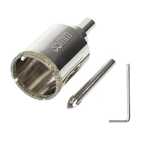Scie Cloche Diamant 35mm Avec Foret Guide Centreur - Outil Pour Coupe de Carrelage, Verre, Céramique, Pierre Microcristalline, Granit (1/5)