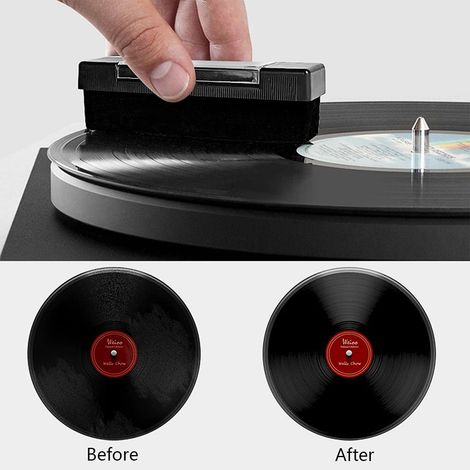Brosse de nettoyage pour disques vinyles - brosse antistatique avec coussinet en velours - brosse de nettoyage d'aiguilles pour le nettoyage et l'entretien des disques vinyles et des aiguilles de plat (1/5)