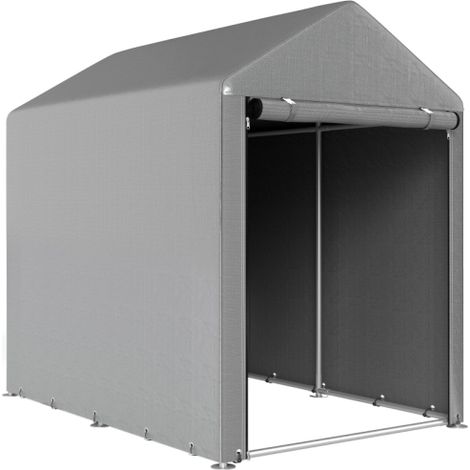 Abri de jardin, tente de rangement, robuste et résistant aux intempéries, structure en acier, 1,2 x 1,8 x 1,6 m, gris clair, livraison sur place (1/5)