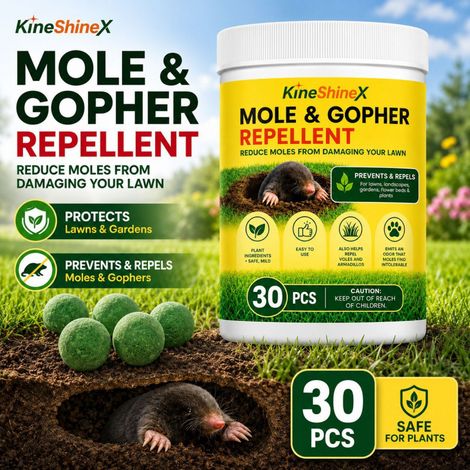 KineShineX Maulwurfabwehrball – Schutzprodukt für Garten und Rasen mit pflanzlichem Duft und langanhaltender Formel (1/5)