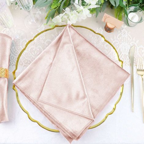 Serviette Velours - 20 x 20 Pouces - Bordure Sans Couture - Pour Table Intérieure - Lot de 5 (1/5)