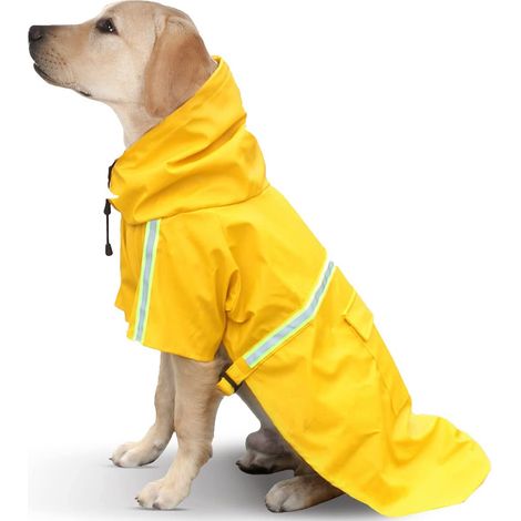 Imperméables pour chiens à haute résistance à l'eau, vestes de pluie respirantes et imperméables avec capuche pour chiens de petite et moyenne taille, sweats à capuche légers. (1/5)