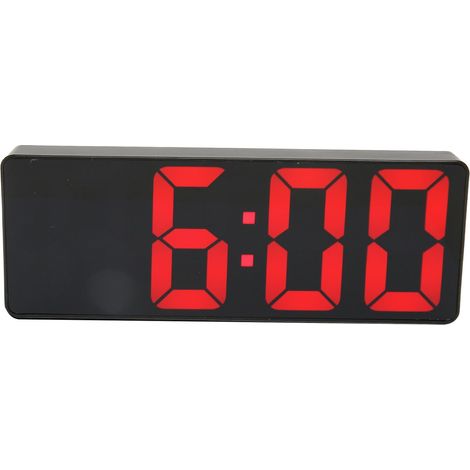 Réveil numérique, horloge de bureau électronique avec affichage de la température, horloge LED rectangulaire à commande vocale, idéale pour les chambres à coucher. (1/5)