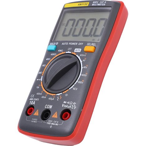 AN113C Digitalmultimeter, hohe Präzision, ABS, verstellbarer Ständer, Hintergrundbeleuchtung, rotes Industrie-Handvoltmeter (1/5)