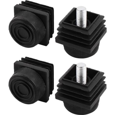 Pieds de Nivellement - Réglable 8 x 28 mm - Pour Meuble Table Chaise - Insertion Carrée 30 x 30 mm - Lot de 4 (1/5)