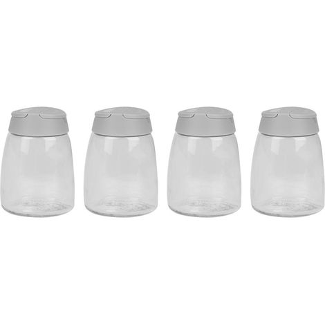Bocaux À Épices En Verre - Double Ouverture Pour Poudre Et Granules - Rangement Cuisine Transparent - Lot De 4 (1/5)