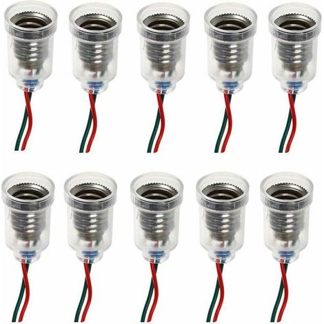 Lampes LED E10 Base de vis-à vis de petite bougie Ampoules Mont petites ampoules Porte-lumière de base avec fil Socket pour Home Expérience Test du circuit électrique Accessoires lumière 20cm (1/4)