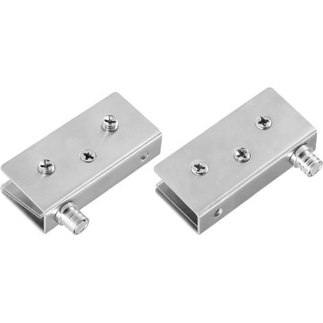 Drehgelenk für Glastüren (für 8–10 mm Dicke), 2 Stück, verstellbare Glasklemmen aus Edelstahl – für Möbelreparaturen, Schlafzimmer, Silber (1/5)