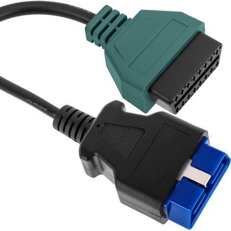 BeMatik - Câble de diagnostic mâle OBD2 vert 16 broches compatible avec le logiciel de numérisation Fiat ECU (1/5)