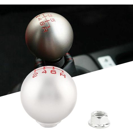 Schalthebel aus Aluminium, 6-Gang-Schaltknauf, Schalthebelkopf, Sport-Schalthebel, Kfz-Ersatzteil, schwarz, universell. (1/5)