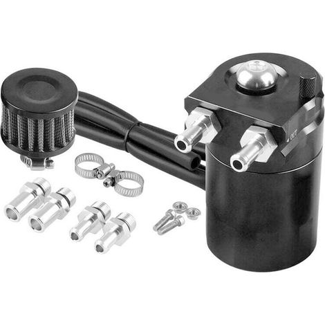 Universelle Huile Catch Peut, 300ml Air Filtre Reniflard Moteur Séparateur Réservoir à Huile Voiture Récupérateur d'Huile, Noir (1/5)