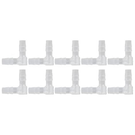 Lot de 10 Raccords en Plastique pour Tuyau coudé à 90 Degrés, Adaptateur de Joint barbelé égal en Forme de L pour Aquarium, Reniflard de Batterie de Voiture de 6 Mm (1/5)