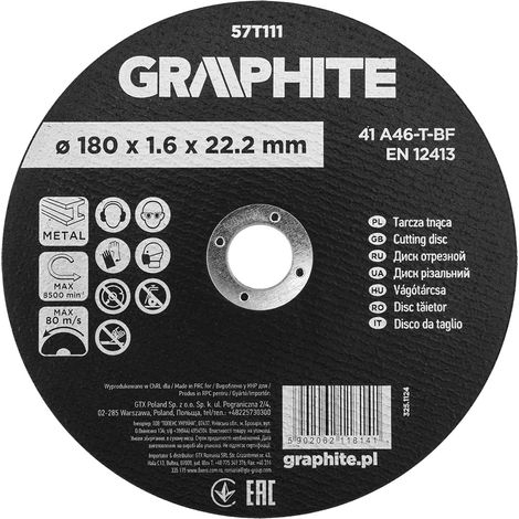 Disque à tronçonner en corindon pour métaux 180 x 1,6 x 22,2 mm, 41A46-T-BF (1/5)