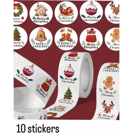 Lot d'autocollants de Noël - Motif Père Noël, renne et flocons - Bleus - Pour guitare, fenêtre et décoration - Stickers (1/4)