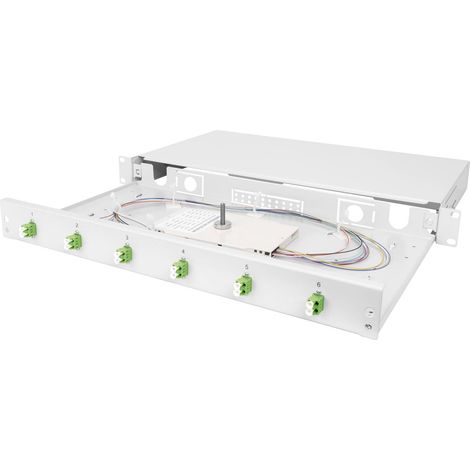 DIGITUS LWL Spleißbox 1HE, bestückt, 6x LC-APC DX, OS2 (1/5)