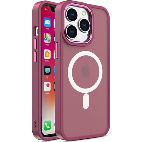 Coque pour iPhone 15 Plus, MagColor pour MagSafe, bordeaux