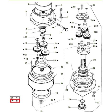Zweite Reduzierstufe ORIGINAL ACTIVE Erdbohrer Modelle t143 - t152 022739