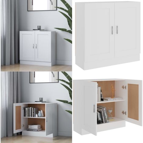 Estantería librería madera contrachapada blanco 82,5x30,5x80 cm - Armario de libros - Estantería decorativa