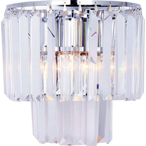 Zumaline AMEDEO Wandlampe, Chrom, Klar, 2x E14