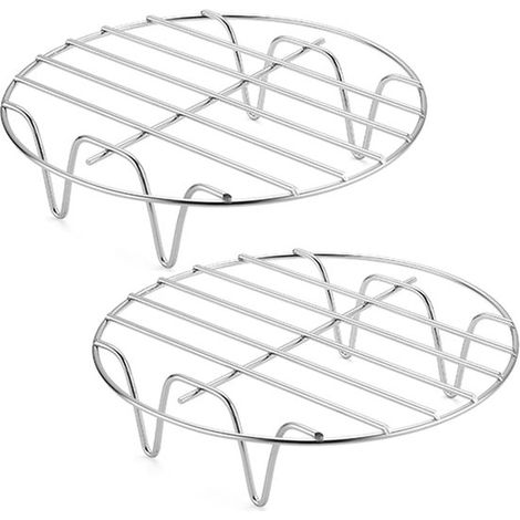 Grille de four 25 cm - Ronde en acier inoxydable - Hauteur 5 cm - Grille pour four à micro-ondes - Ustensiles de cuisine - Grille de four universelle (1/5)