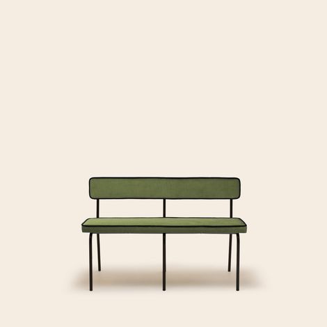 Banc en Velours uni Dalila et passepoil noir YSABEAU (1/4)