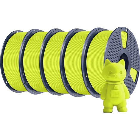Filamento per stampante 3D, materiale PLA, a basso ritiro, giallo (1/2)