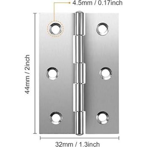 2 petites charnières de porte pliantes en acier inoxydable H (1/5)