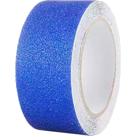 Ruban adhésif antidérapant haute traction 5 cm x 5 m - Bande adhésive antidérapante - Bande abrasive imperméable pour escaliers, marches de marche, extérieur et intérieur (bleu)