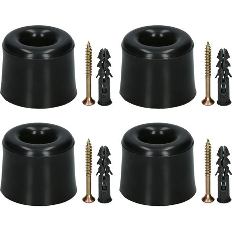 TOPE DE PUERTA DE GOMA NEGRA 27 MM JUEGO DE 4 (1/5)