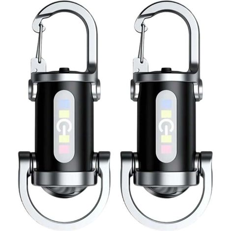 2er-Pack superhelle Mini-Schlüsselanhänger-Taschenlampen, wasserdichte LED-Mini-Taschenlampen, Outdoor-Camping-Schlüsselanhänger-Taschenlampen (1/5)
