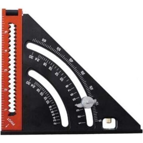 Pré Equerre Menuisier Metal Aluminium Règle de Triangle Pliante Équerre Combinée 310mm Multifonction Équerre Triangle Règle d'Angle Rapporteur (1/4)