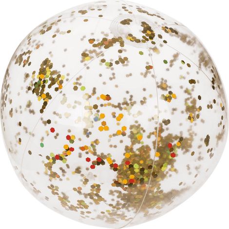 Wasserball Glitter gold 35cm Strandball Ball für Strand Pool Badespaß (1/2)