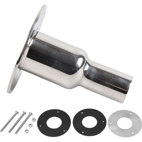 travers la coque d'échappement en acier inoxydable 316 poli miroir 24 mm OD pour chauffage diesel camion marin droit (1/5)