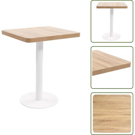 Table de bistro Marron clair 60x60 cm MDF - Table Bistrot - Table Ronde - Table Pour Deux - Mobilier Extérieur - Décoration Intérieure (1/5)