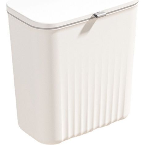 Poubelle murale avec couvercle coulissant, poubelle suspendue de cuisine domestique, conteneur de déchets rectangulaire (1/5)