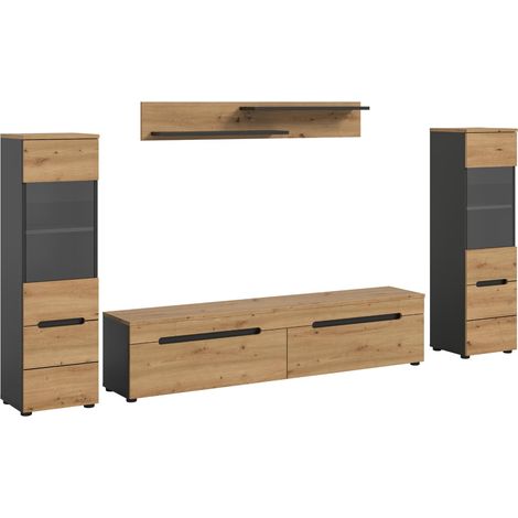 Canu Regal C10 System Eiche Dekor, dunkelgrau.